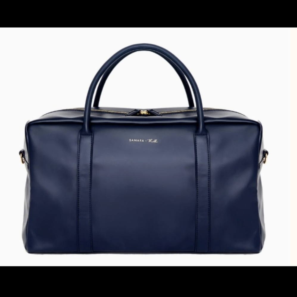 Samara Radhi Vegan leather duffel bag in navy blue